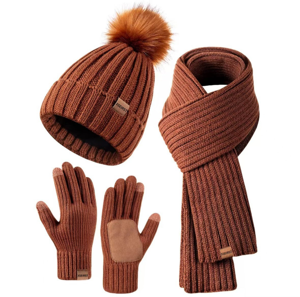 9-color Men's And Women's Knitted Hat Scarf Gloves