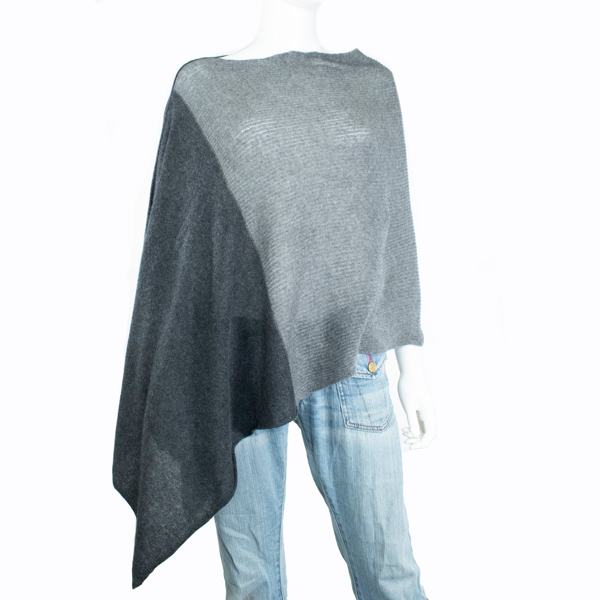 CASHMERE TWO TONE PONCHO