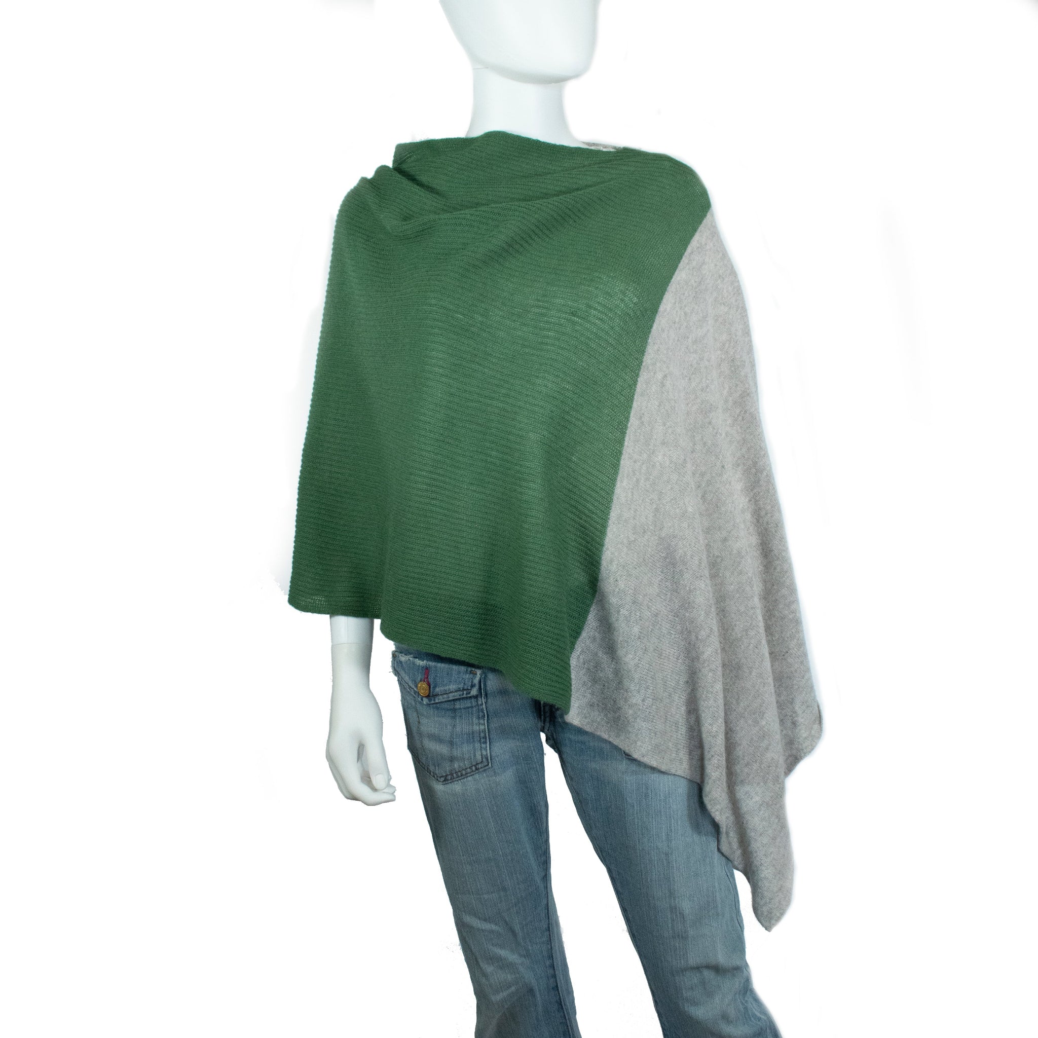 CASHMERE TWO TONE PONCHO