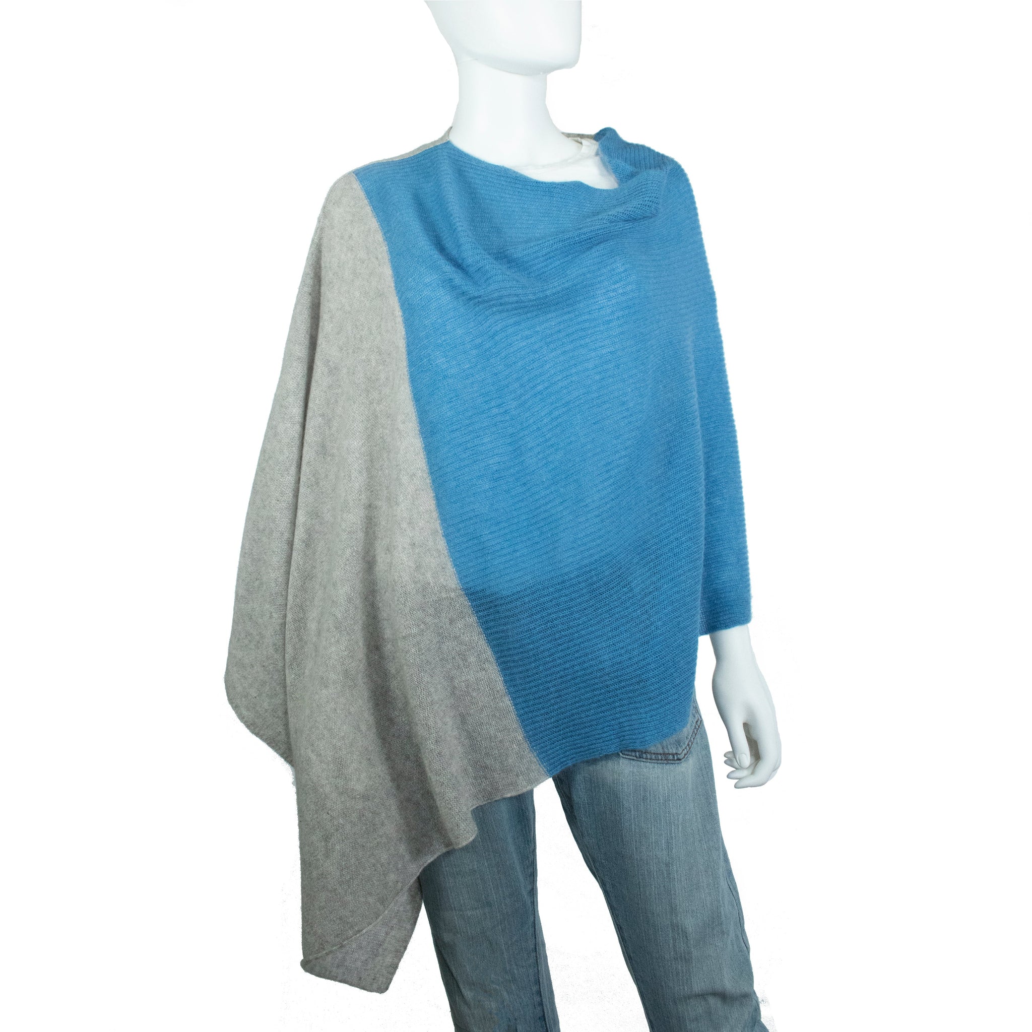 CASHMERE TWO TONE PONCHO