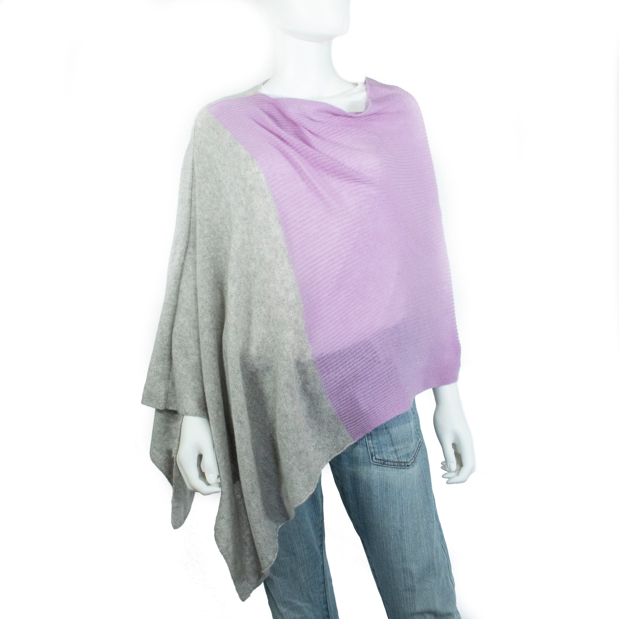 CASHMERE TWO TONE PONCHO