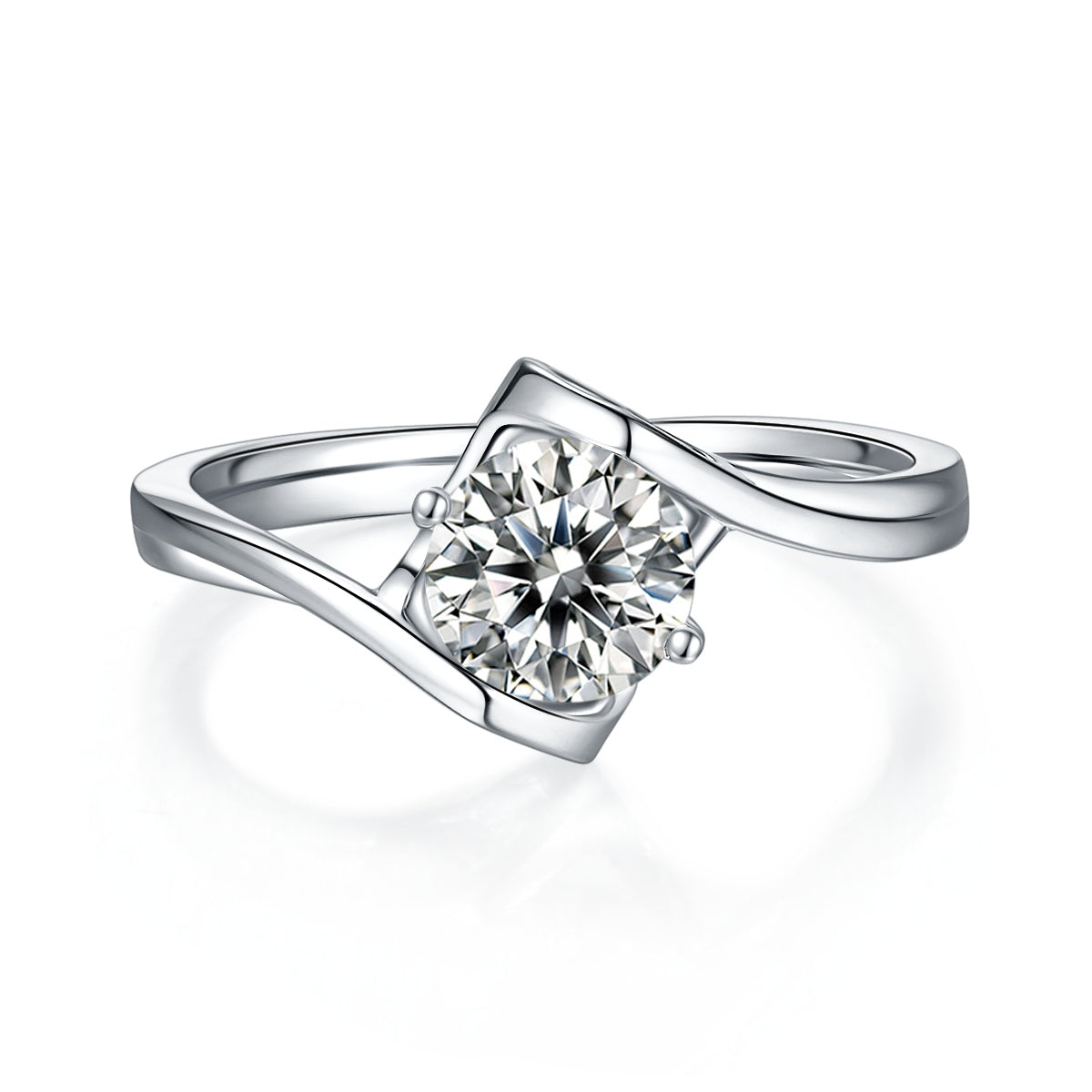 Angel's Heart - Set With 1-carat Top-quality Moissanite S925 Silver And Platinum-plated Diamond Wedding Ring. The Ring Can Be Inspected With A Diamond Pen
