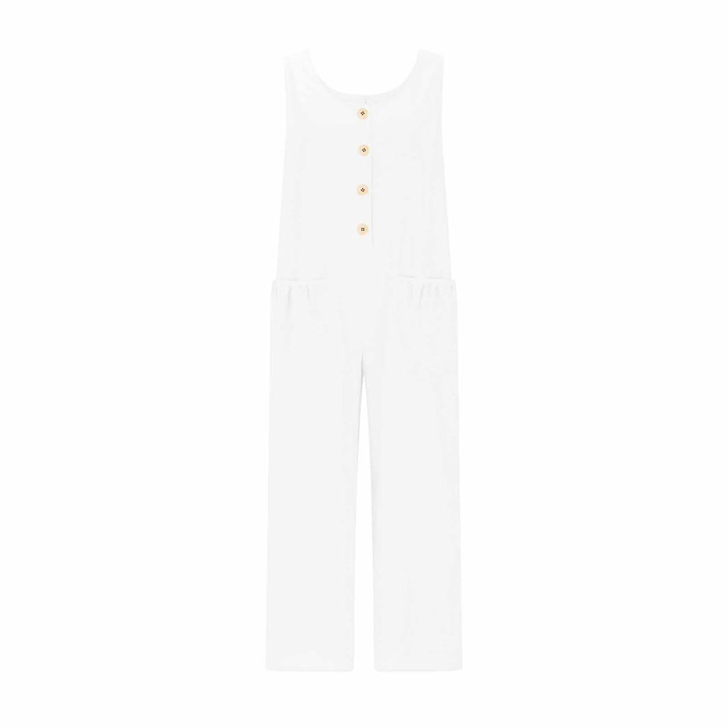 Women's Elegant Wide-Leg Jumpsuit - Button Front Formal & Casual Romper, Lightweight Wear