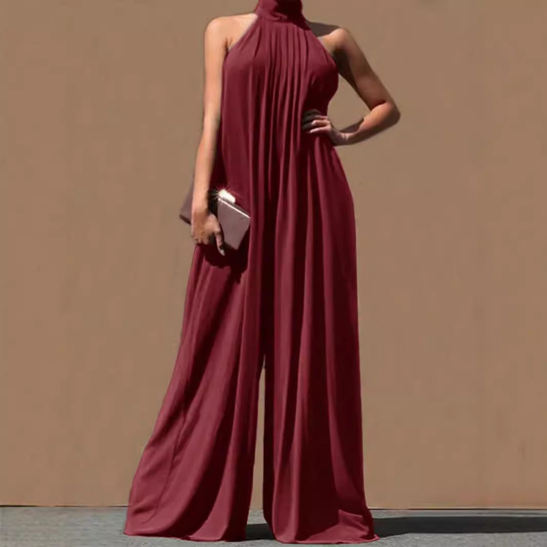 Casual Chiffon Sleeveless Women's Clothing Loose Sexy Temperament Jumpsuit