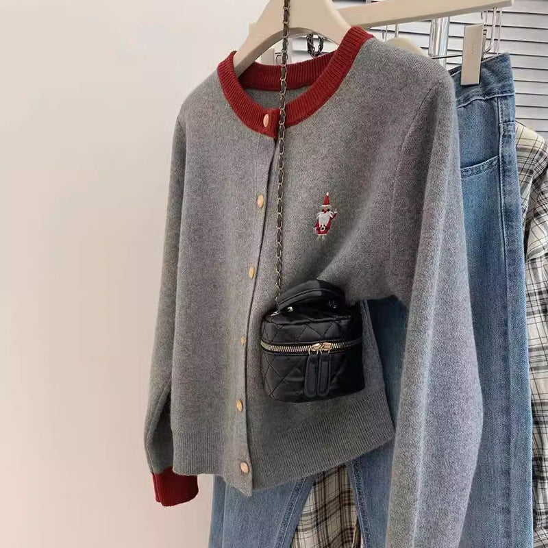 Christmas Red Cashmere Knitted Winter Base Sweater