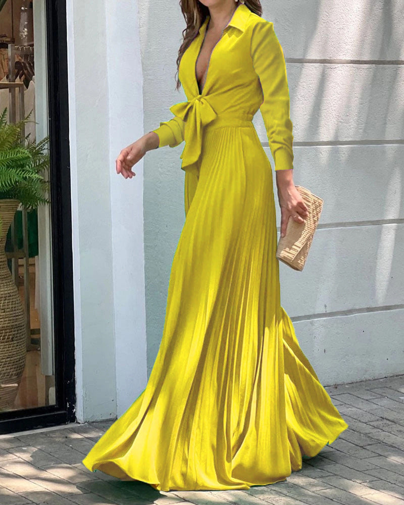 Polo Collar Top Loose Wide Leg Jumpsuit For Women