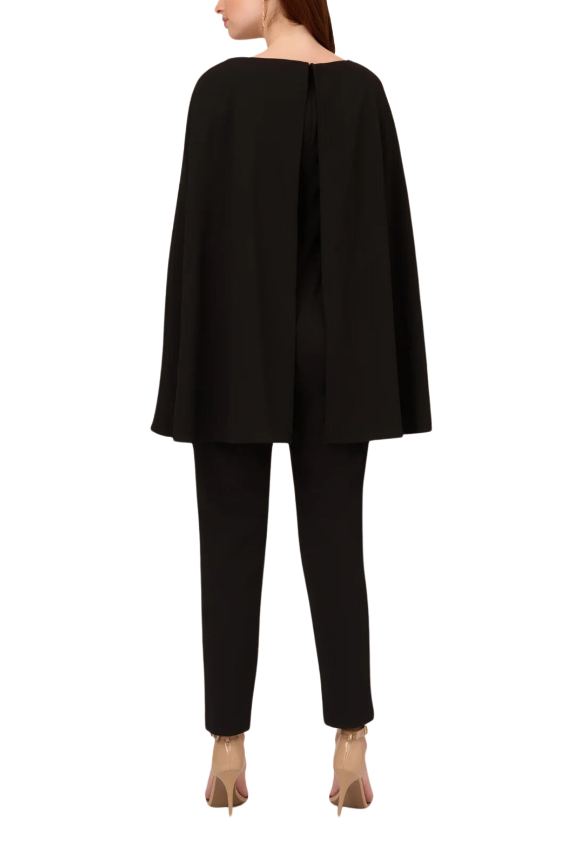 Adrianna Papell Crepe Capelet Jumpsuit