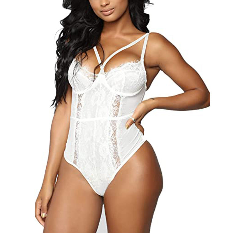 Thin Non-steel Ring Jacquard Sexy Jumpsuit