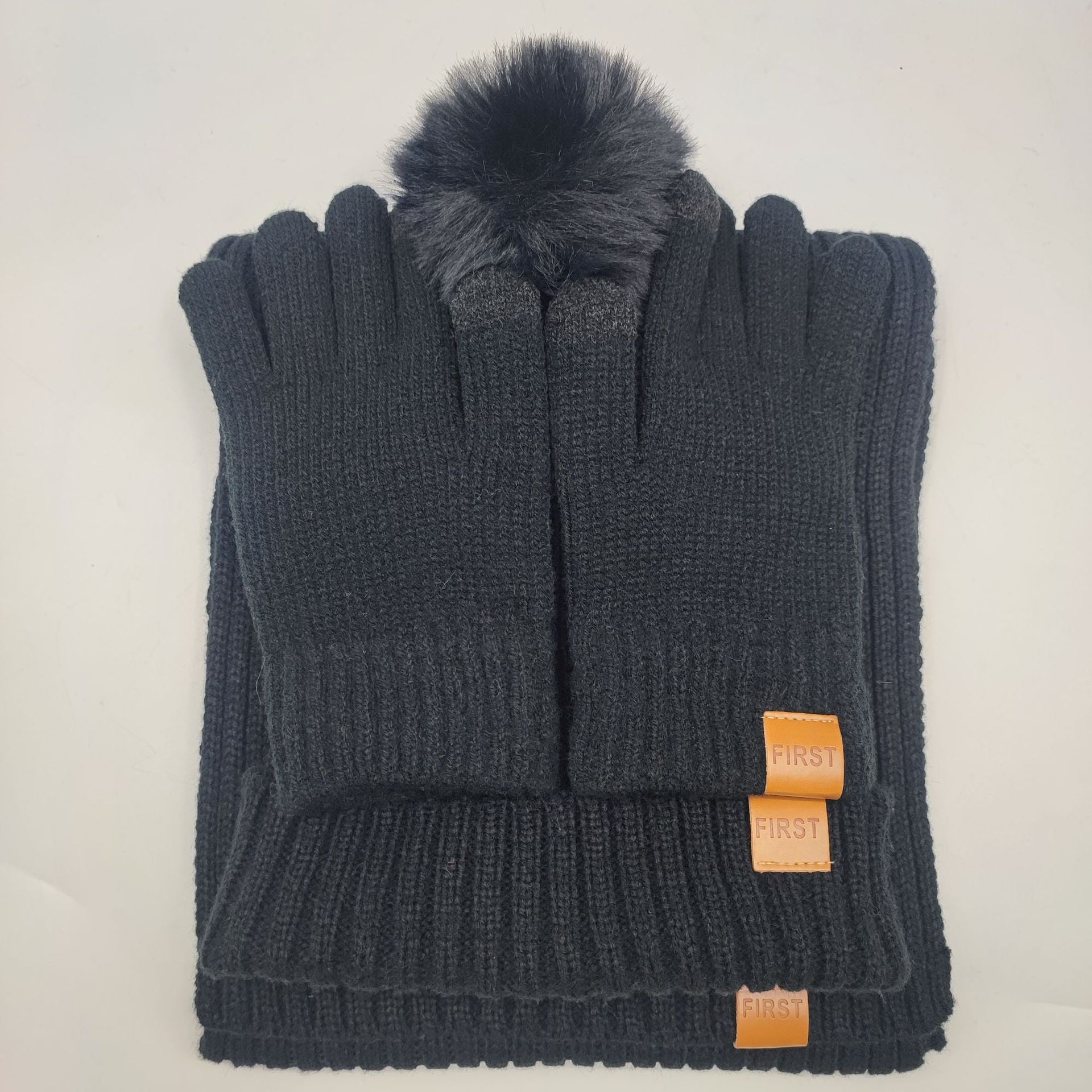 9-color Men's And Women's Knitted Hat Scarf Gloves